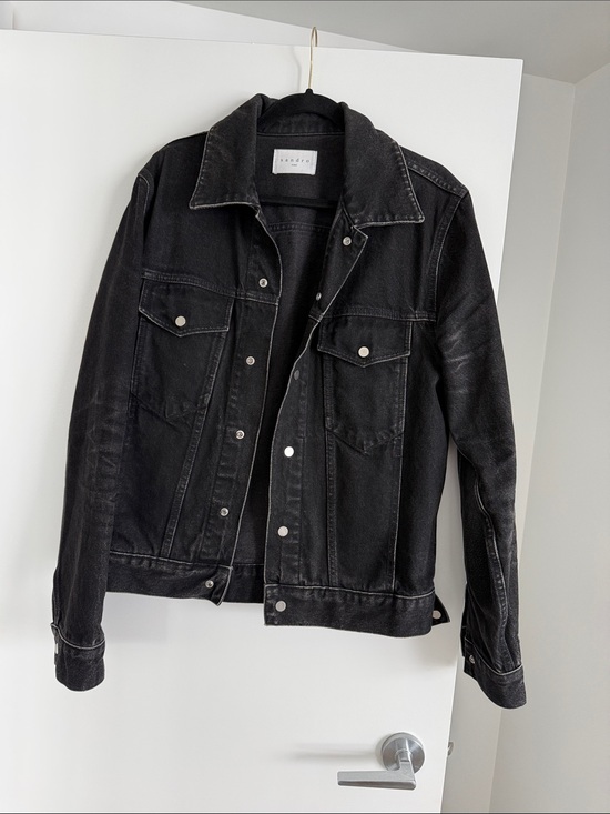 Sandro Other - Sandro Black Denim Jacket with Silver Buttons